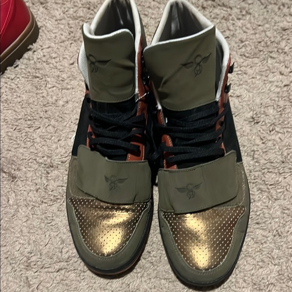 Creative Recreation Green and Gold Sneakers